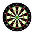 Dartboard for darts game isolated on white background. Vector illustration Royalty Free Stock Photo