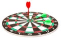 Dartboard with darts on white background, closeup. Purpose concept