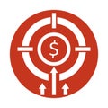Dartboard Half Glyph Style vector icon which can easily modify or edit