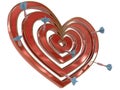 Dartboard heart with darts