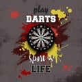 Dartboard icon. Play darts. Sport is life