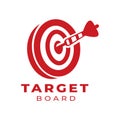 Dartboard illustration and arrow vector design. Target target and arrow logotype Target logo design