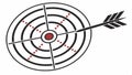Dartboard illustration, target practice and goal setting graphic element vector design Generative AI