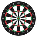 A dartboard isolated on a white background, vector drawing Royalty Free Stock Photo