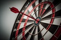 dartboard with red arrow hitting the center, business success concept Royalty Free Stock Photo