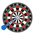 Dartboard with small missile arrow in goal realistic vector Royalty Free Stock Photo