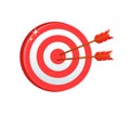 Dartboard with Stripes and Arrows Game Competition Royalty Free Stock Photo