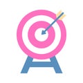 Dartboard, target, aim, objective flat style vector, editable icon