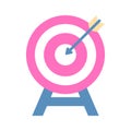 Dartboard, target, aim, objective flat style vector, editable icon Royalty Free Stock Photo