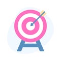 Dartboard, target, aim, objective flat style vector, editable icon Royalty Free Stock Photo