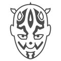 Darth Maul solid icon, star wars concept, dathomirian zabrak dark lord of the sith vector sign on white background