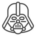 Darth Vader line icon. Star Wars vector illustration isolated on white. Space character outline style design, designed