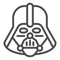 Darth Vader line icon. Star Wars vector illustration isolated on white. Space character outline style design, designed