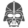 Darth Vader solid icon, star wars concept, dark lord vector sign on white background, glyph style icon for mobile