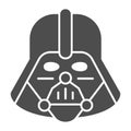 Darth Vader solid icon. Star Wars vector illustration isolated on white. Space character glyph style design, designed