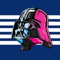 Darth vader vector illustration with multiple solid color mask