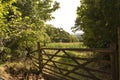 English countryside and wooden gate, Devon, UK Royalty Free Stock Photo