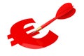 Darts Arrow with Euro Sign Target