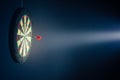 Darts board in smoke with illumination