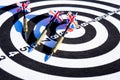Darts with colored arrows top view Royalty Free Stock Photo