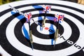 Darts with colored arrows top view Royalty Free Stock Photo