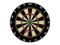 DartsÃ£â¬â¬hit on Dartboard white background close up, 3DCG illustration