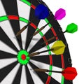 Darts hitting target