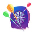 Darts icon. Badge Logo sporting symbols. Darts, dartboard, icon for sport, sporting logo and leisure design.