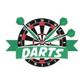 Darts label. Badge Logo. Darts sporting symbols.