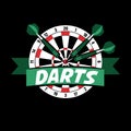 Darts label. Badge Logo sporting symbols