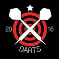 Darts label. Badge Logo sporting symbols
