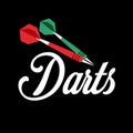 Darts label. Badge Logo sporting symbols