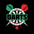 Darts label. Badge Logo sporting symbols