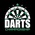 Darts label. Badge Logo sporting symbols