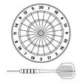 Darts Outline Icon Illustration on White Background Royalty Free Stock Photo