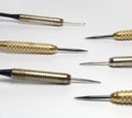 Darts needles. Sharp Steel. Brass and stainless barrels. Closeup