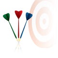 Darts target and arrows