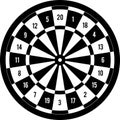 Darts target black & white