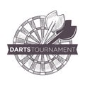 Darts tournament, playing game with arrows and board Royalty Free Stock Photo