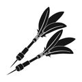 Darts for the wind gun.African safari single icon in black style vector symbol stock illustration web.