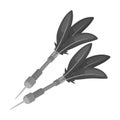 Darts for the wind gun.African safari single icon in monochrome style vector symbol stock illustration web.