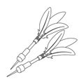 Darts for the wind gun.African safari single icon in outline style vector symbol stock illustration web.