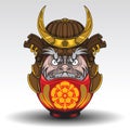 Daruma dall have on Samurai Warrior Armor., Tattoo concept Royalty Free Stock Photo