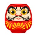 Daruma doll as Hollow, Round, Japanese Traditional Doll Vector Illustration