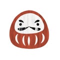 Daruma doll illustration sign for decoration on about Japanese art culture Royalty Free Stock Photo