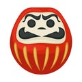 Daruma doll Japanese symbol isolated lucky statue