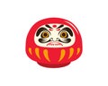 Daruma Doll Vector Illustration. Traditional Japanese Symbol of Perseverance and Luck Royalty Free Stock Photo