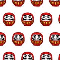 Daruma seamless pattern, vector illustration Royalty Free Stock Photo