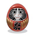 Daruma, a traditional Japanese doll illustration