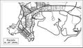 Darwin Australia City Map in Black and White Color. Outline Map